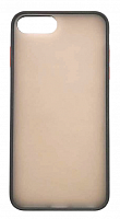 Чехол для iPhone 7 Plus, 8 Plus матовый с цветной рамкой, чёрный от интернет магазина z-market.by