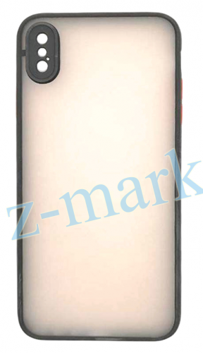 Чехол для iPhone XS Max матовый с цветной рамкой, цвет 3 (черный) в Гомеле, Минске, Могилеве, Витебске.