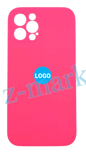 Чехол для iPhone 12 Pro Silicon Case цвет 53 (ярко-розовый) с закрытой камерой и низом в Гомеле, Минске, Могилеве, Витебске.