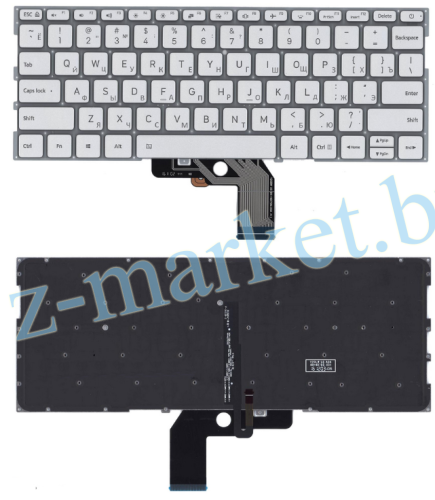 Клавиатура ноутбука Xiaomi Mi Air 13.3 серебристая с подсветкой в Гомеле, Минске, Могилеве, Витебске.