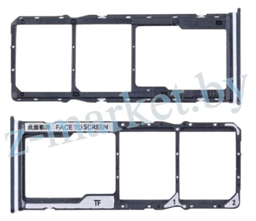 Держатель SIM для Xiaomi Redmi Note 12 4G/12S (23021RAA2Y/23030RAC7Y) Черный. в Гомеле, Минске, Могилеве, Витебске.