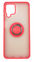 Чехол для Samsung A22, A225, M32, M32 матовый с цветной рамкой, красный, держатель под палец, магнит от интернет магазина z-market.by