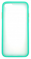 Чехол для iPhone 7, 8, SE 2020 матовый с цветной рамкой, бирюзовый от интернет магазина z-market.by