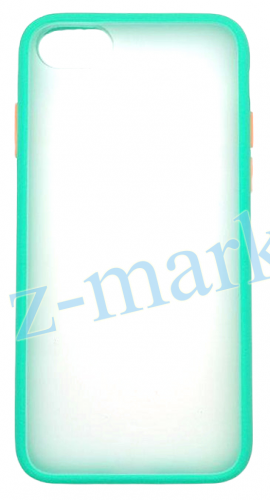 Чехол для iPhone 7, 8, SE 2020 матовый с цветной рамкой, бирюзовый в Гомеле, Минске, Могилеве, Витебске.