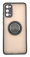Чехол для Samsung Galaxy S20, G980, S11E, матовый с цветной рамкой, черный, держ. под палец, магнит от интернет магазина z-market.by