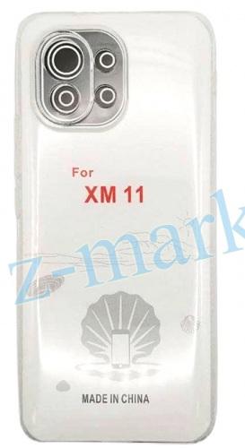 Чехол для Xiaomi Mi 11 силиконовый прозрачный с закрыми камерой и разъемом в Гомеле, Минске, Могилеве, Витебске.