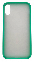 Чехол для iPhone X, XS матовый с цветной рамкой, цвет 4 (бирюзовый) от интернет магазина z-market.by