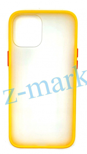Чехол для iPhone 12 Pro Max матовый с цветной рамкой, цвет 5 (желтый) в Гомеле, Минске, Могилеве, Витебске.