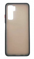 Чехол для Huawei Honor 30S, Nova 7SE матовый с цветной рамкой, черный от интернет магазина z-market.by