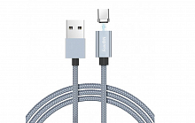 Кабель USB - Type-C FaisON HU40A Magnetic Adsorption, 1м, 2.1A, в переплёте, магнитный с подсветкой от интернет магазина z-market.by