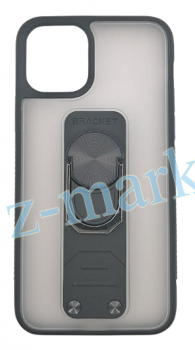 Чехол для iPhone 11 Pro  матовый с цветной рамкой, черный, держатель под палец, магнит в Гомеле, Минске, Могилеве, Витебске.