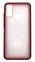 Чехол для Huawei P Smart 2020, Nova Lite3 Plus прозрачный с цветной рамкой, черно-красный от интернет магазина z-market.by