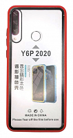 Чехол для Huawei Y6P прозрачный с цветной рамкой, красно-чёрный  Color Case от интернет магазина z-market.by