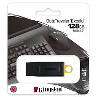 Флэш накопитель Kingston 128GB USB Exodia DTX/128GB (128 Гб, USB 3.2 Gen 1 (5 Гбит/сек), черная) от интернет магазина z-market.by