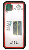 Чехол для Huawei P40 Lite, Nova 7i, Nova 6SE прозрачный с цветной рамкой, черно-красный  Color Case от интернет магазина z-market.by