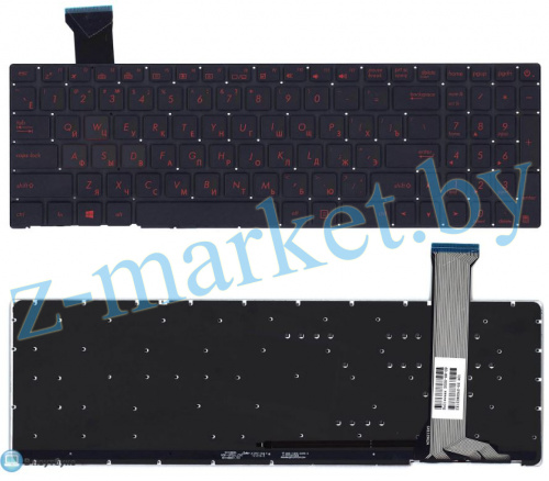 Клавиатура Asus ROG GL552VW, черная с красной подсветкой в Гомеле, Минске, Могилеве, Витебске.
