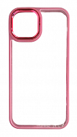 Чехол для iPhone 13 прозрачный с цветной рамкой, бордовый от интернет магазина z-market.by