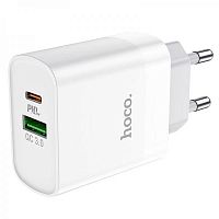 Сетевое зарядное устройство USB - Type-C Hoco C80A (18W, QC3.0, PD) белое от интернет магазина z-market.by