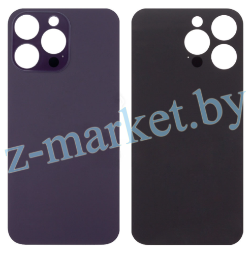 Задняя крышка для iPhone 14 Pro Max Темно-фиолет. (стекло, шир. вырез под камеру, логотип) - Премиум в Гомеле, Минске, Могилеве, Витебске.