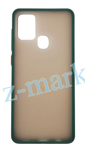 Чехол для Samsung A21S, A217F, SHELL, матовый с цветной рамкой, зелёный в Гомеле, Минске, Могилеве, Витебске.
