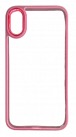 Чехол для iPhone XR прозрачный с цветной рамкой, бордовый от интернет магазина z-market.by