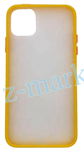 Чехол для iPhone 11 Pro Max матовый с цветной рамкой, цвет 5 (желтый) в Гомеле, Минске, Могилеве, Витебске.