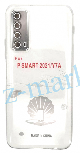Чехол для Huawei P Smart 2021, Y7A, силиконовый прозрачн с закрыми камерой и разъемом в Гомеле, Минске, Могилеве, Витебске.