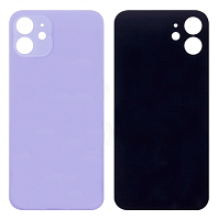 Задняя крышка для iPhone 12 (широкий вырез под камеру, логотип) фиолетовая от интернет магазина z-market.by