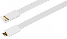 USB кабель microUSB, плоский силиконовый шнур, белый REXANT от интернет магазина z-market.by