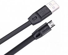 USB Дата-кабель Micro USB Full Speed 1 метр плоский пластиковые литые разьемы (черный) Remax от интернет магазина z-market.by