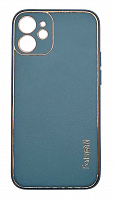 Чехол для iPhone 12 mini, экокожа, матовый, синий от интернет магазина z-market.by