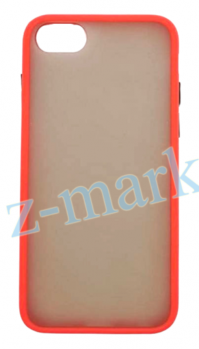 Чехол для iPhone 7, 8, SE 2020 матовый с цветной рамкой, красный в Гомеле, Минске, Могилеве, Витебске.