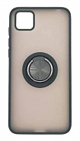 Чехол для Huawei Y5P 2020, Honor 9S матовый с цветной рамкой, черный, держатель под палец, магнит от интернет магазина z-market.by
