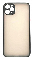 Чехол для iPhone 11 Pro Max матовый с цветной рамкой, цвет 3 (черный) от интернет магазина z-market.by